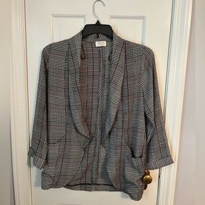 Black White and Red Plaid Business Casual Blazer
